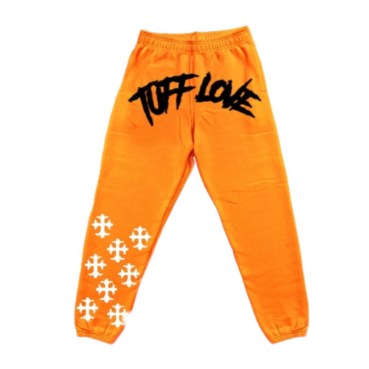 Orange Tuff Love Cross Sweatpants