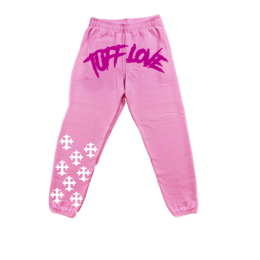 Pink Tuff Love Cross Sweatpants