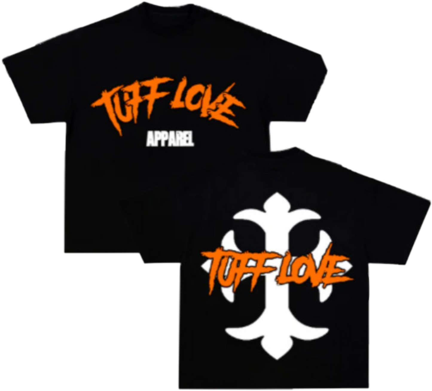 Black/Orange Tuff Love Cross Shirt