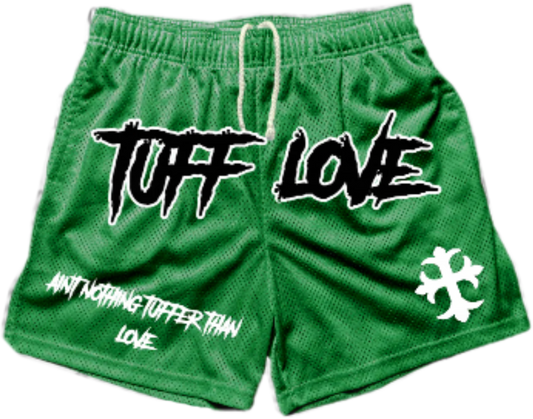 Green Tuff Love Cross Shorts