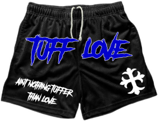 Black/Blue Tuff Love Cross Shorts